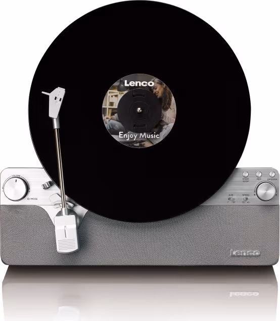 Lenco Helautomatisk vertikal platespiller med innebygde høyttalere og Bluetooth® Silver