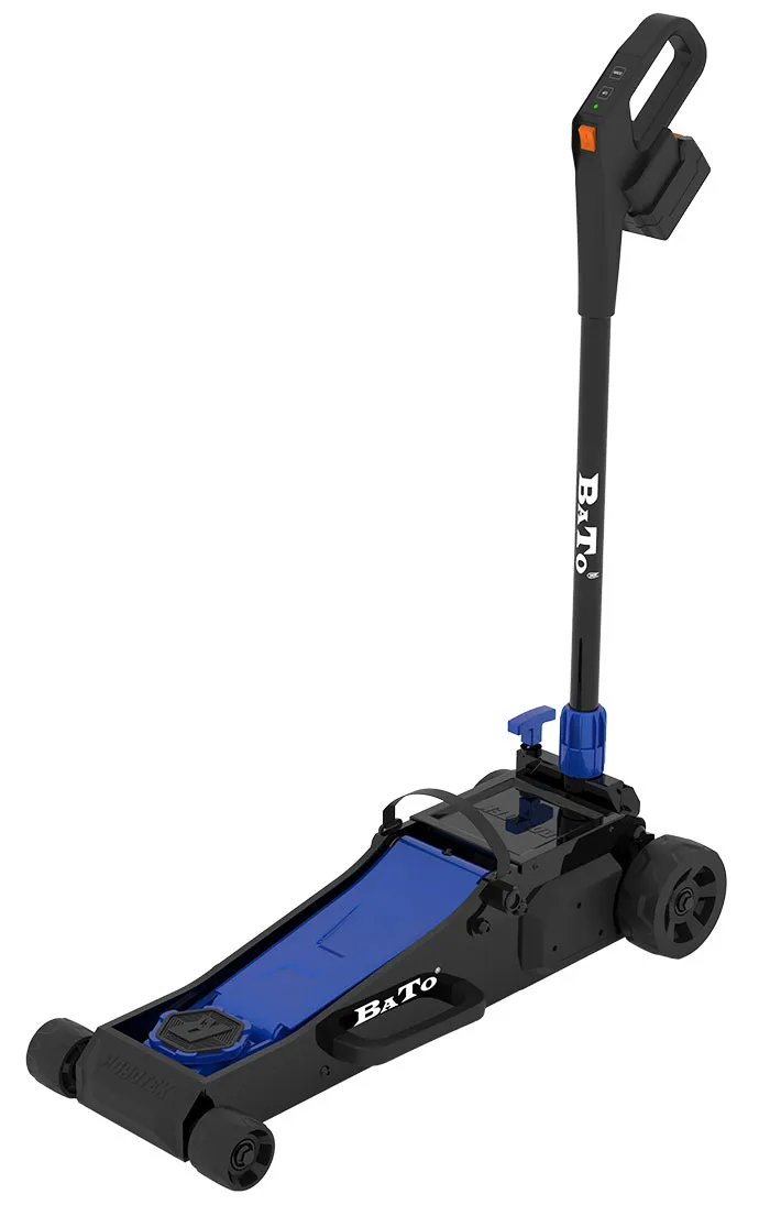BATO ROADTEK 18V batteri jekk aluminium/stål 3 tonn. Nylonhjul. Kap. 95-508mm. 755mm lang lav profil.