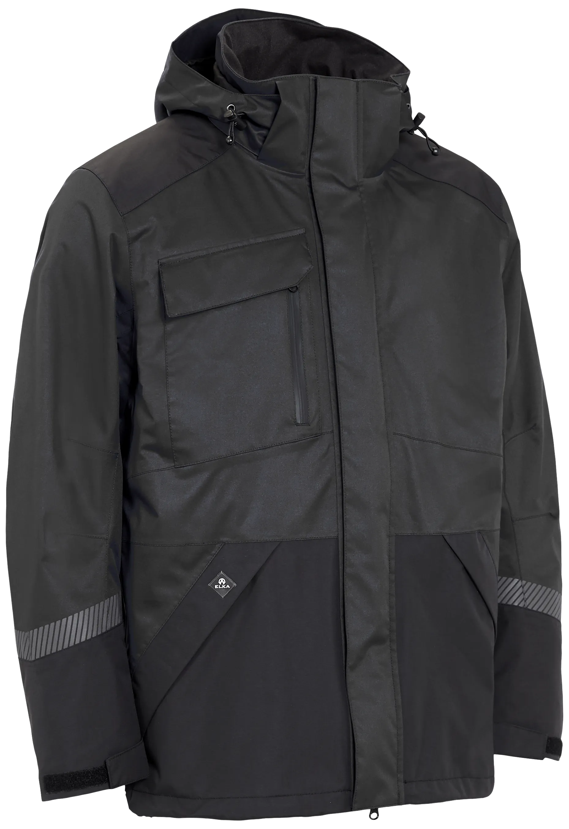 Arbeidsregnjakke stretch 186000 sort str. XL
