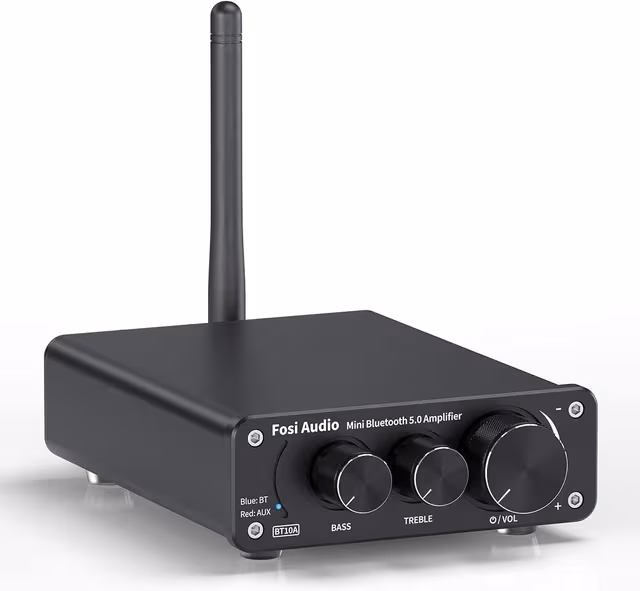 Fosi Audio BT10A Bluetooth 5.0 Stereo Audio Amplifier Receiver 2 Channel Class D Hi-Fi integrert forsterker for passive hjemmehøyttalere 50W x 2 TPA3116
