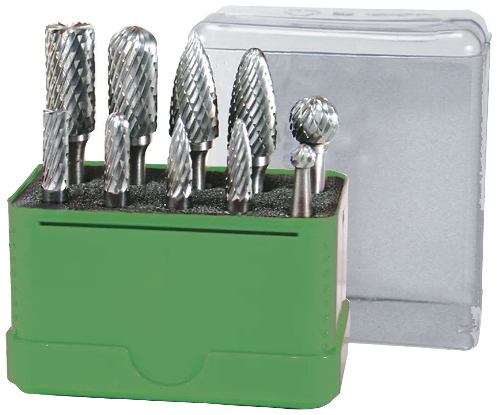 DJ TOOLS fresestiftsett HM, plastkasse 10 stk ass.