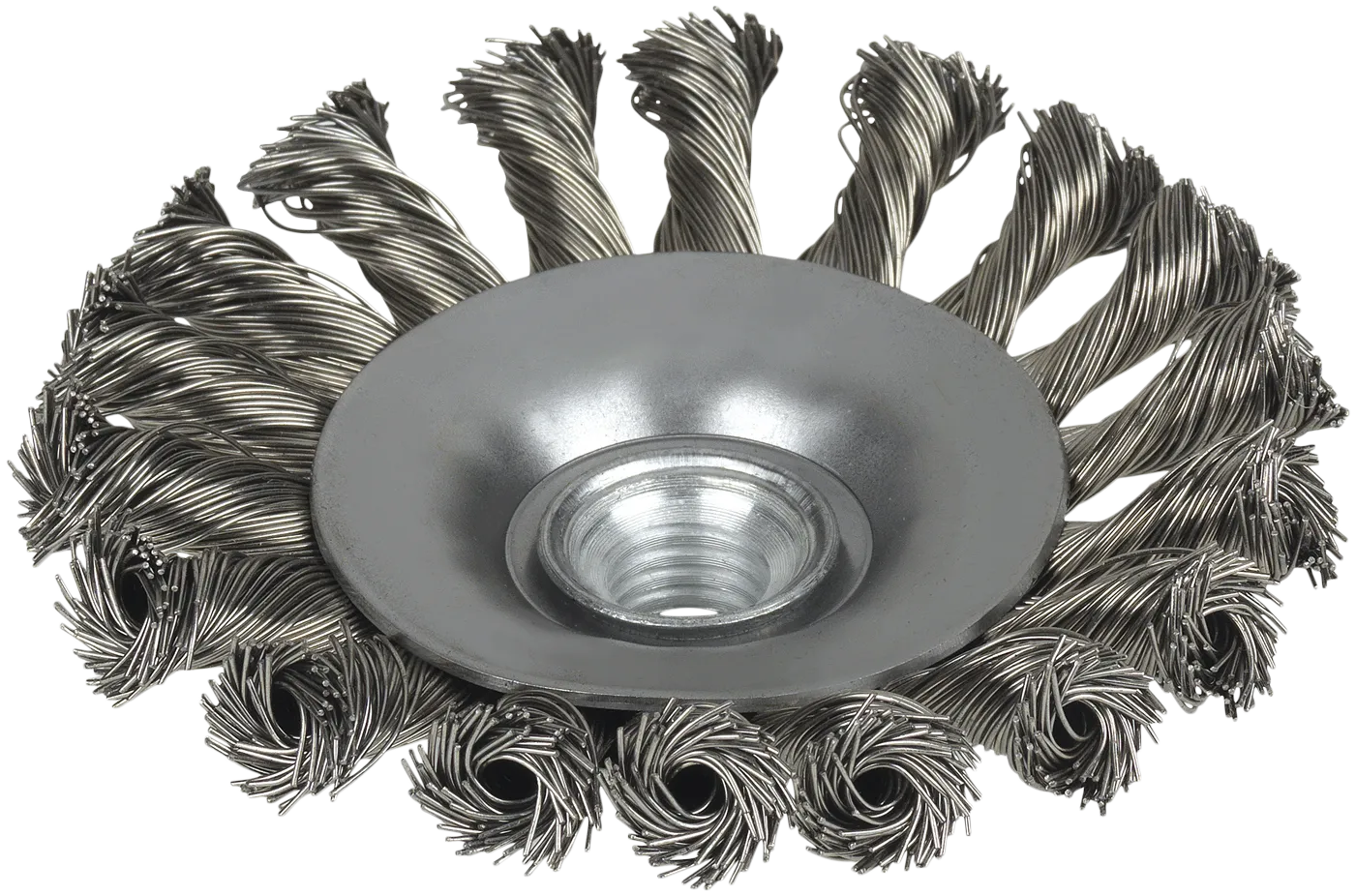 Kjeglestålbørste 28KDZR 100×20×M14 E0,5INOX