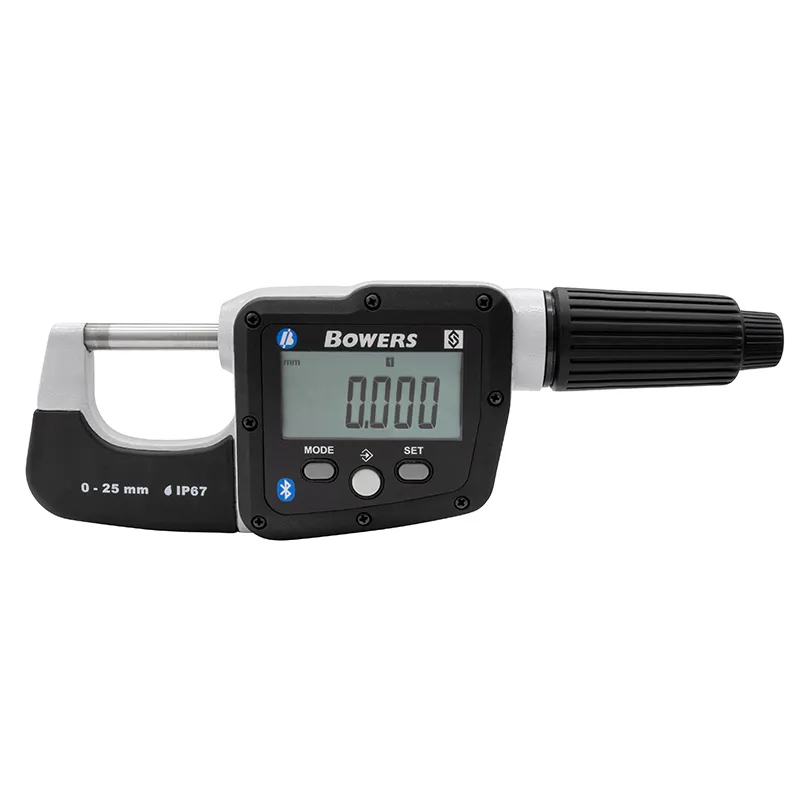 BOWERS IP67 Digitalt Mikrometer 0-25x0,001 mm med roterende spindel og Bluetooth IOT