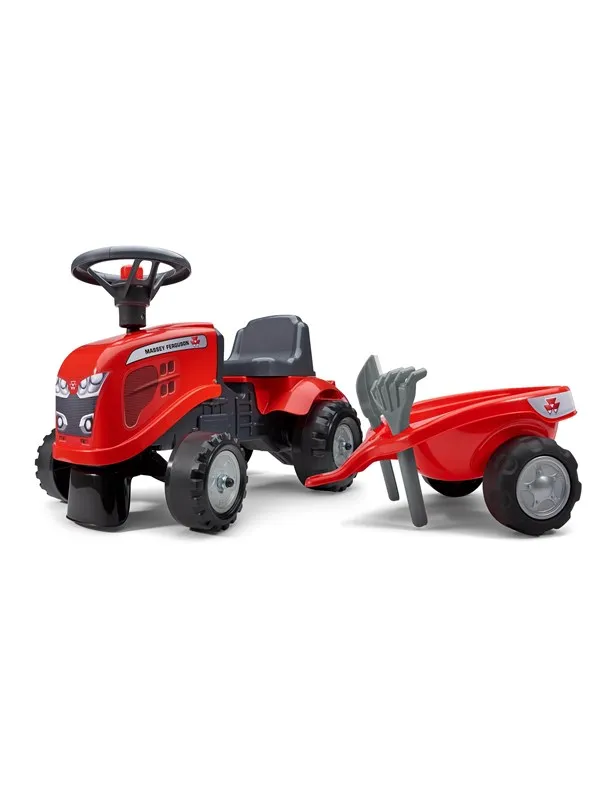 Falk  Ride-on tractor with trailer rake and shovel Baby Massey Ferguson