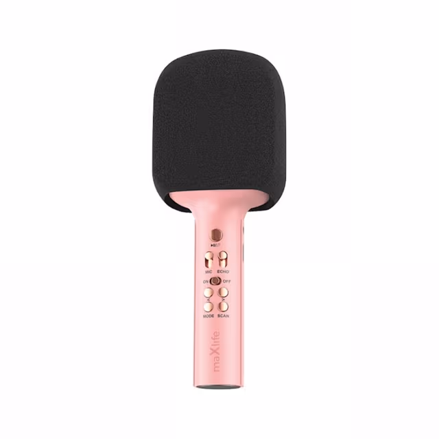 Maxlife MXBM-600 - Trådløs karaokemikrofon med innebygd høyttaler, rosa