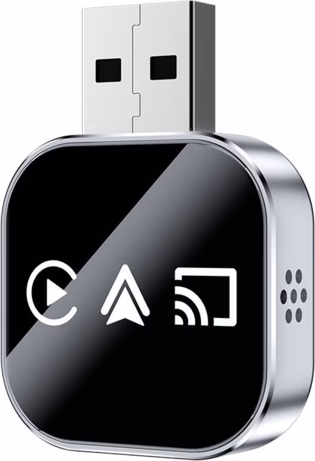Trådløs CarPlay/Android Auto/Mirror Link Box Q1AS Sølv 3-i-1 Adapter for utenlandske systemer