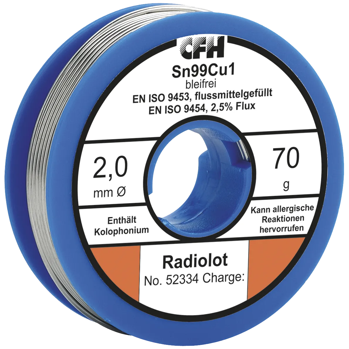 Loddetinn RL-334 radio Sn99Cu1 2,0 mm 70 g