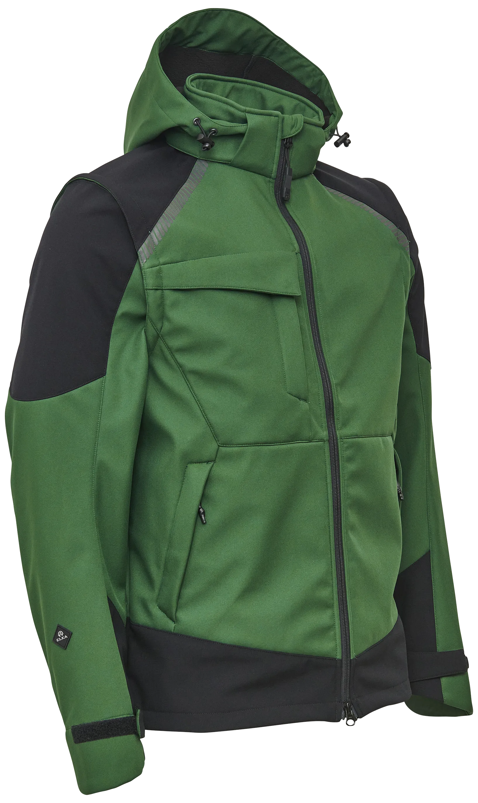 Softshelljakke m/avtagbare ermer 117300 grønn/sort str. M