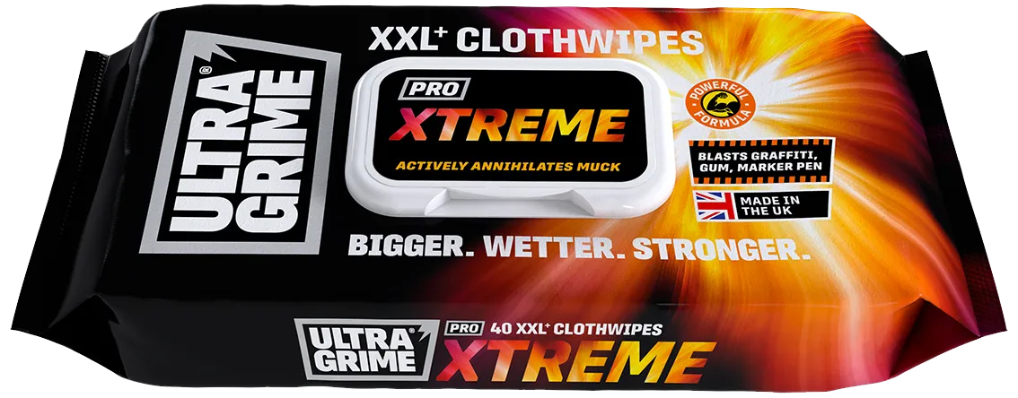 UltraGrime Extreme rengjøringsservietter 38×25cm, 40stk