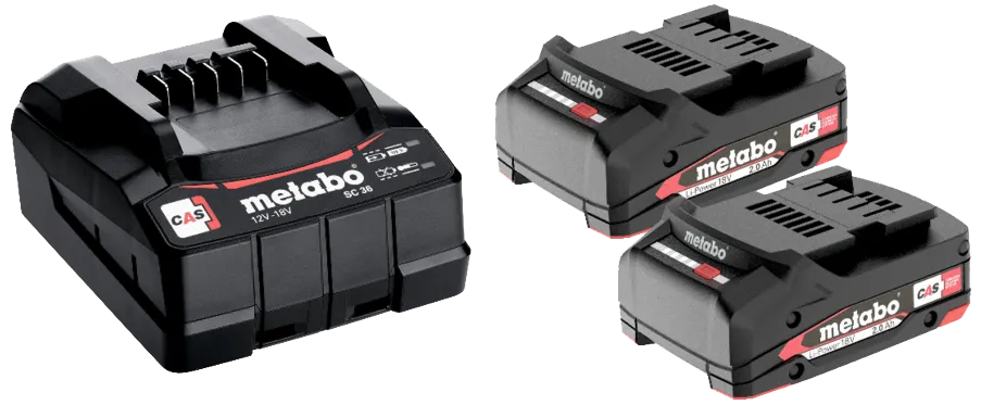 Batterisæt 2×18V/2,0Ah Li-Power + lader SC36