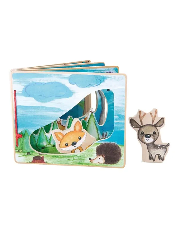 Small Foot - Wooden Picture Book Forest with 2 Pla