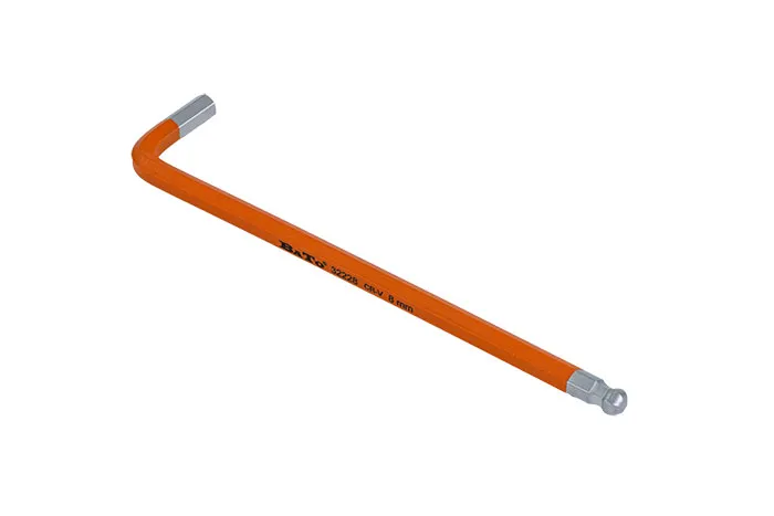 BATO Unbrakonøkkel farget oransje lang med kule 8 x 200mm.