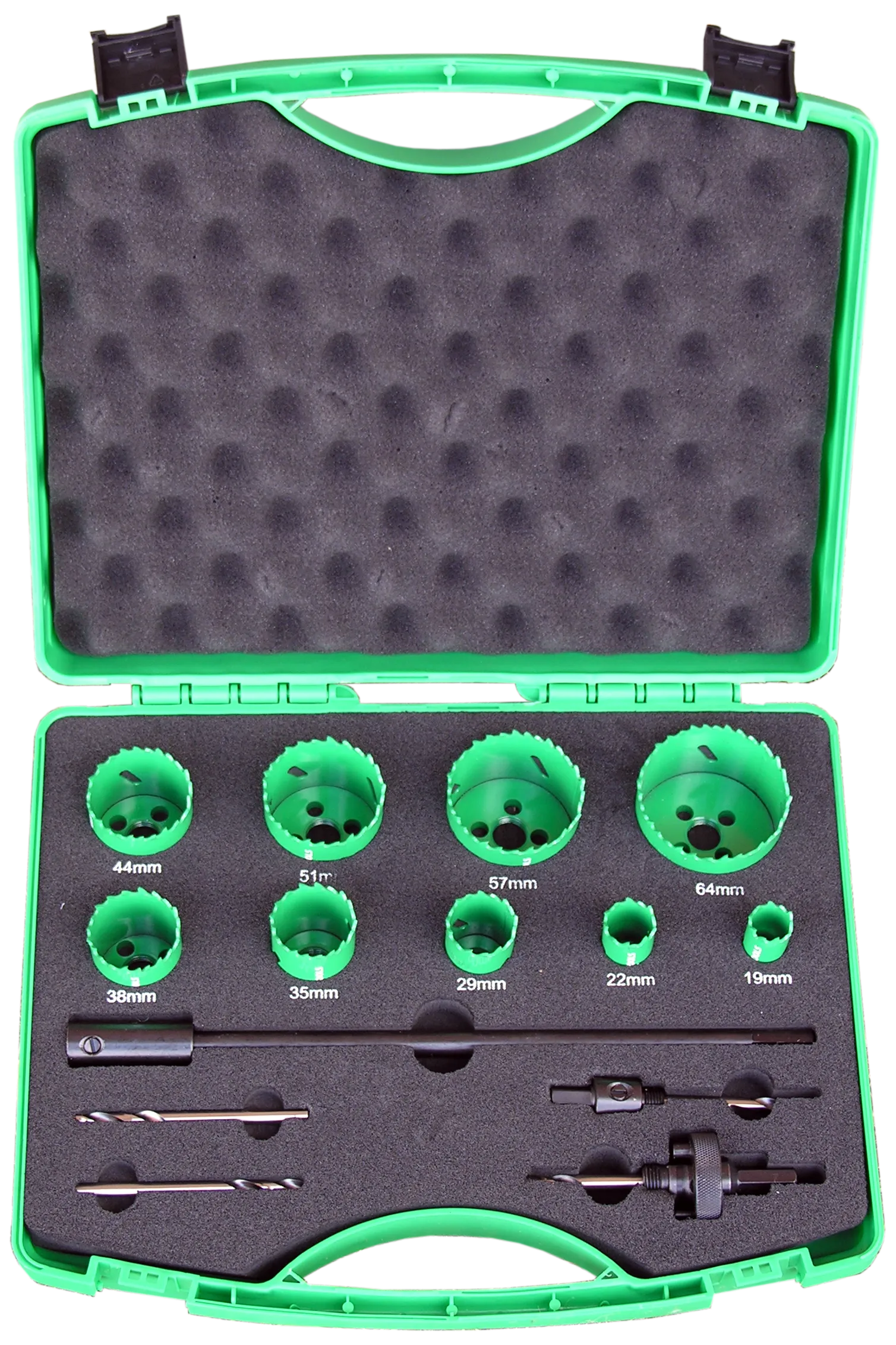 DJ TOOLS hullsagsett HSS-Co8, 9 stk 19-64 mm m/holdere