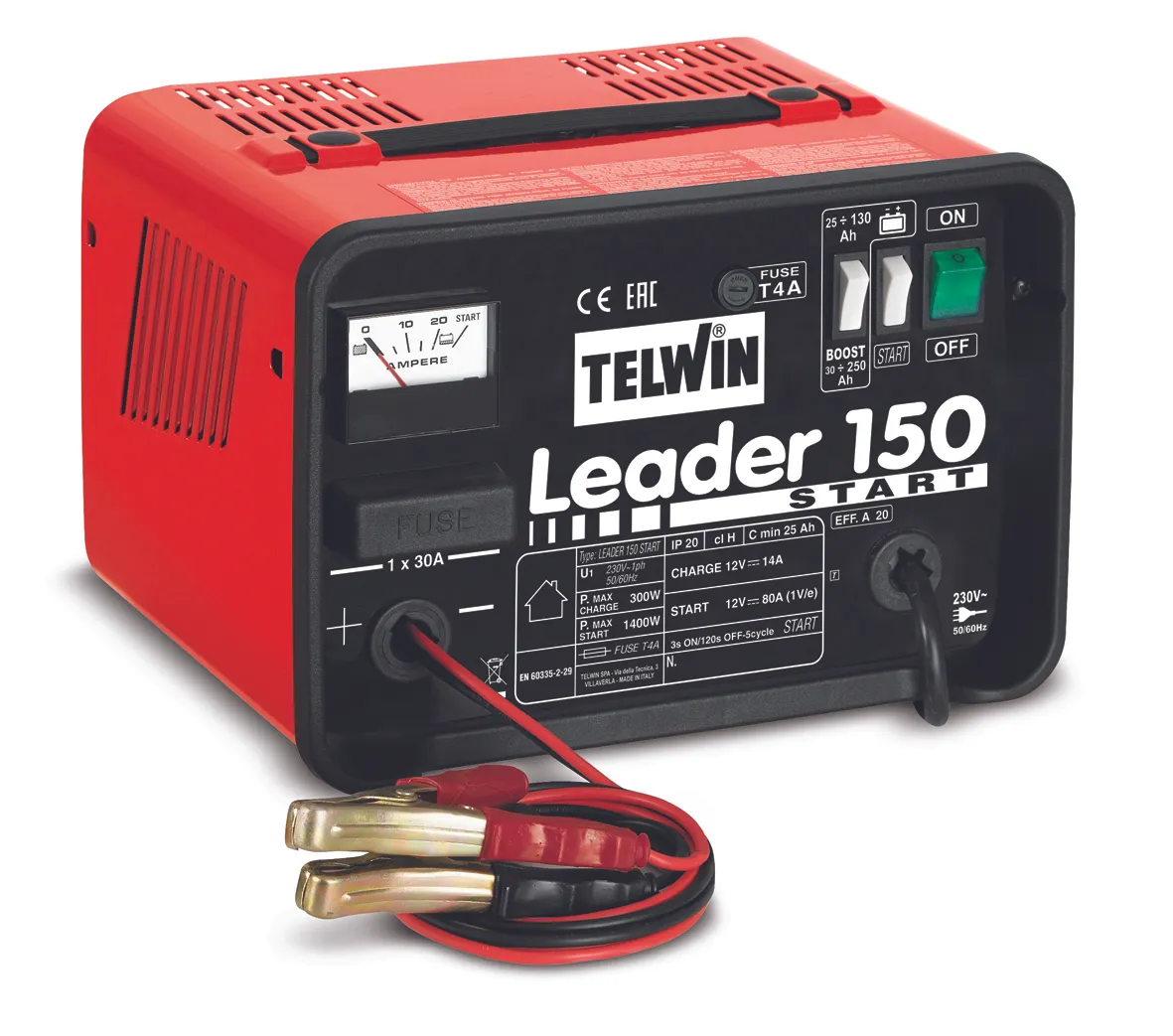 Telwin batterilader med starthjelp 12 V