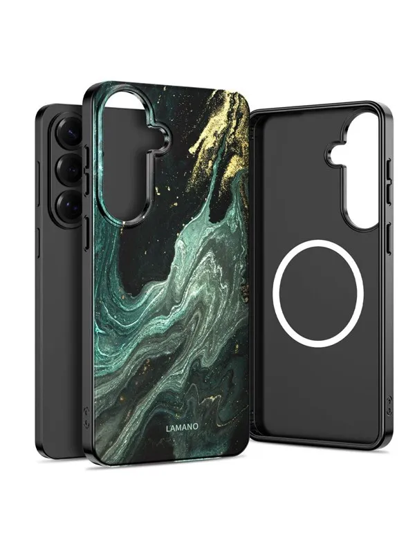 Tech-Protect Lamano MagSafe Case for Samsung Galaxy A57 5G - Black & Green