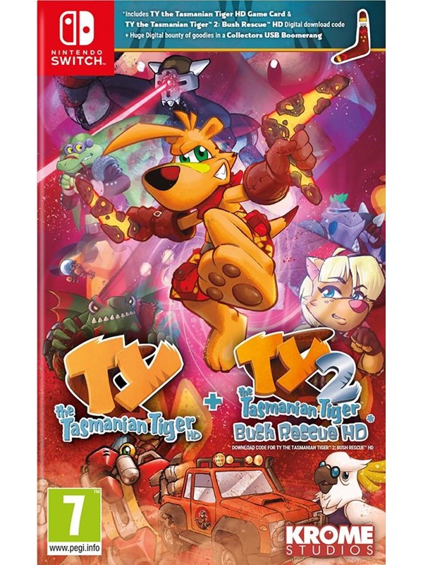 TY the Tasmanian Tiger HD + TY the Tasmanian Tiger 2 Bush Rescue HD - Nintendo Switch - Platformer