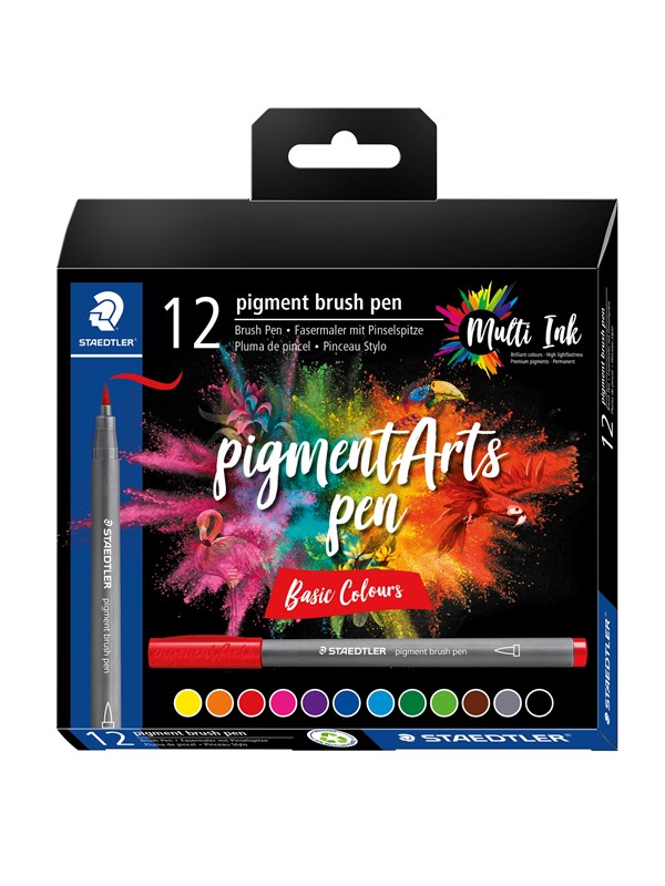 Staedtler Pigment brush 371 "Basic Set" 12 pcs. Cardboard box