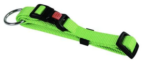 Halsbånd nylon grønn 10 mm 20-35 cm