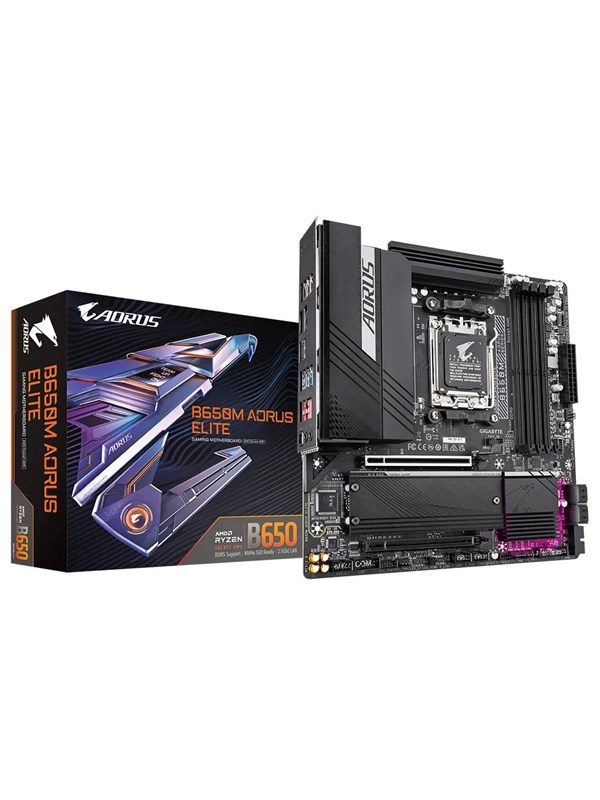 GIGABYTE B650M AORUS ELITE Hovedkort - AMD B650 - AMD AM5 socket - DDR5 RAM - ATX