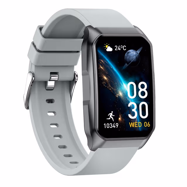 Smartklokke med Bluetooth-samtale Helsemonitor Fitnesstracker Smartklokke - Grå