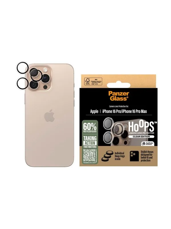 PanzerGlass Hoops™ Transparent Lens Protector iPhone 16 Pro | 16 Pro Max