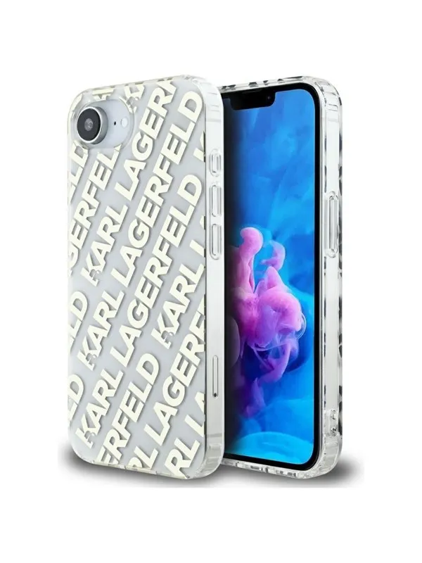 Karl Lagerfeld IML Repeat Logo iPhone 16e Case - Gold
