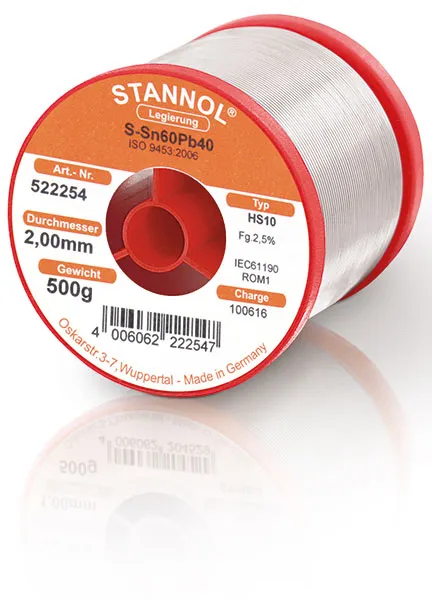 Weller loddetinn 2,0 mm, med flussmiddel, 500 g rull
