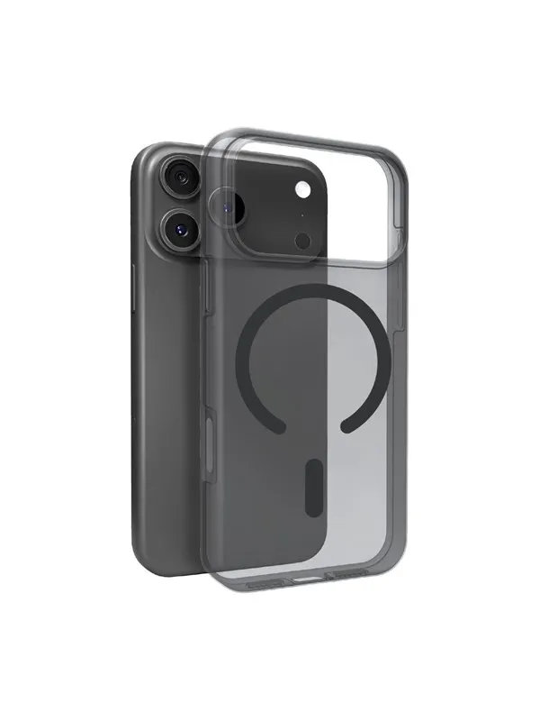 Puro  Daylight Magsafe Compatible Silicone Case for iPhone 17 Pro Max - Translucent Black
