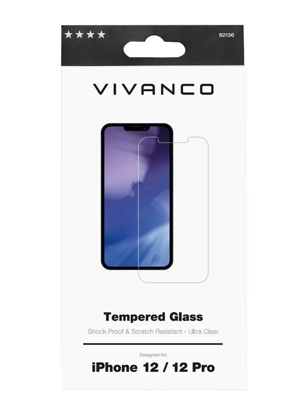 Vivanco Tempered Protect. Glass 9H iPhone 12 / 12 Pro