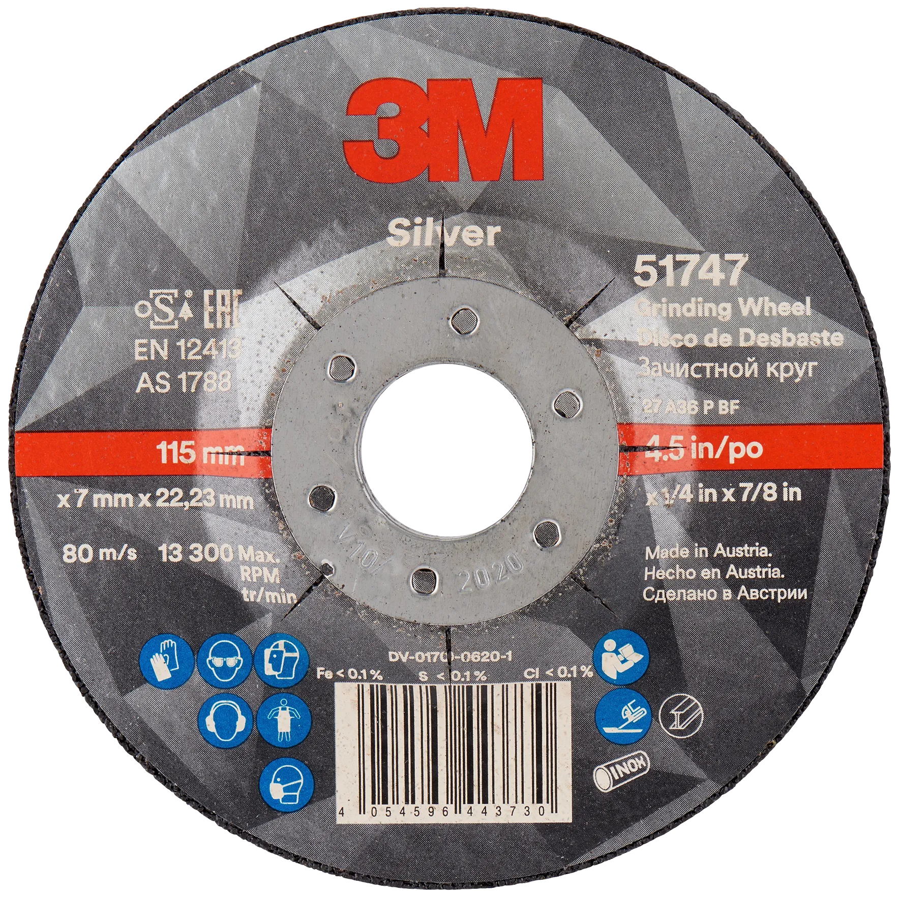 3M Silver skrubbskive T27 115×7,0mm
