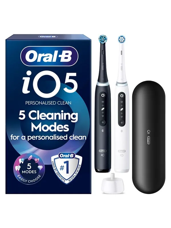 Oral-B Elektrisk tannbørste iO5 Matt Black/QuiteWhite Duo