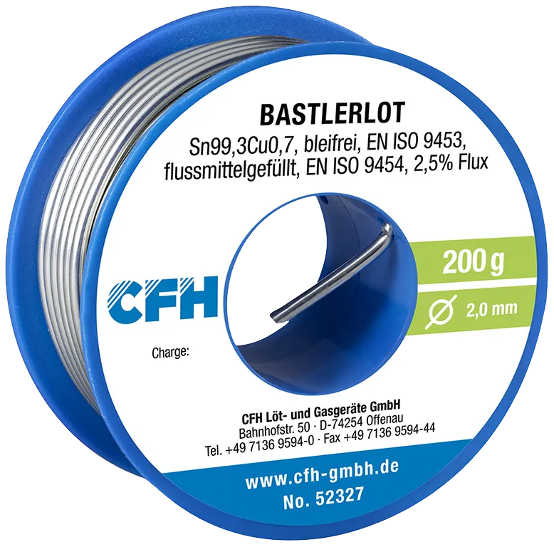 Loddetinn CFH BL327 Sn99,3Cu0,7 blyfri ø2,0mm 200g