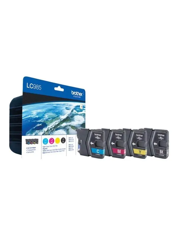 Brother LC985VALBPDR - Value Pack - 4-Pack (Balck Yellow Cyan Magenta) Ink - Blekkpatron Cyan