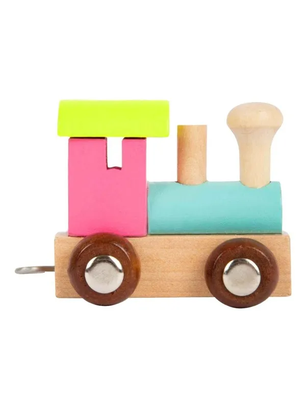 Small Foot - Wooden Letter Train Locomotive Colored - 12 pieces
