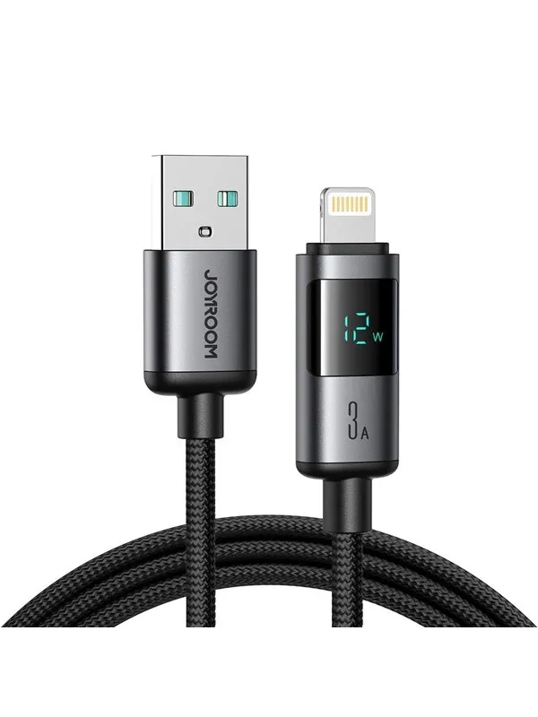 Joyroom S-A16 Pro Prism Series 3A USB-A - Lightning Cable with Display 1.2m - Black