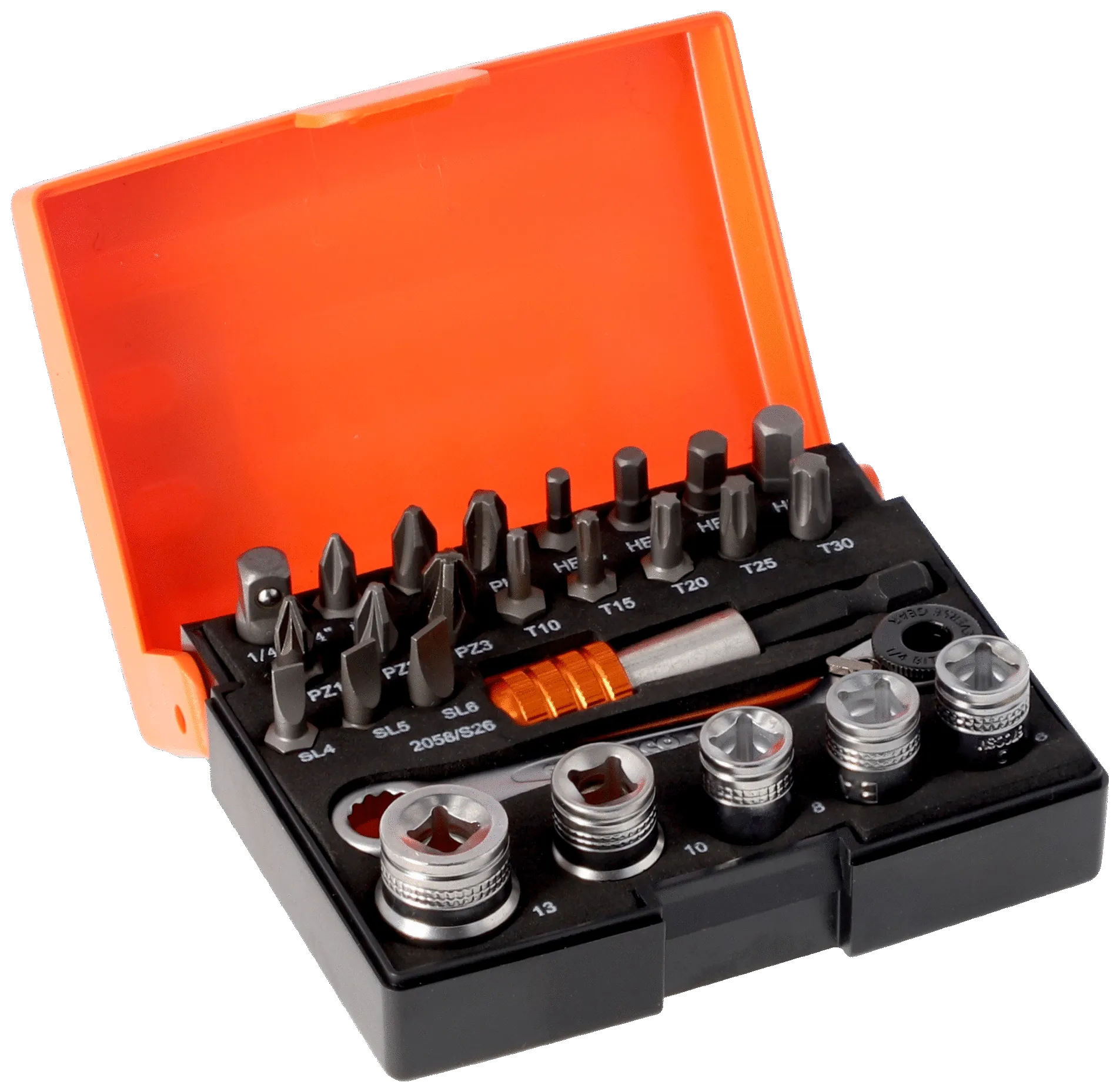 Topp-/bitssett 1/4" metrisk SB2058/S26