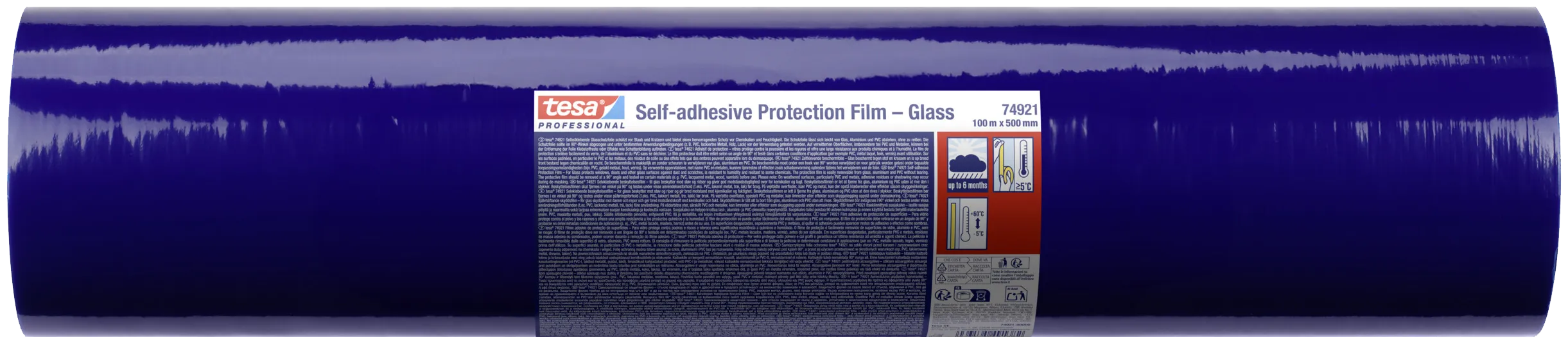 Tesa 74921 beskyttelsesfolie t/glas PE 500mm×100m