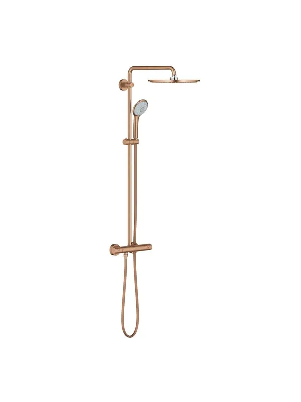 Grohe Euphoria System 310, Dusjsystem med termostatisk blandebatteri for veggmontering, Børstet Warm Sunset