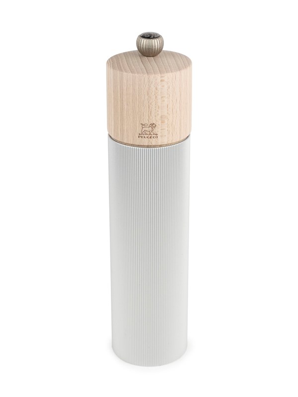 Peugeot Line Salt Mill in Aluminium and Wood Natural 22 cm