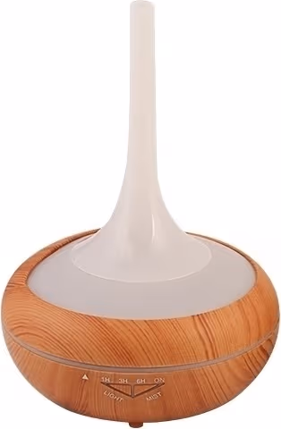 Luftfukter i tre med LED-lys, lyst tre 240 ml