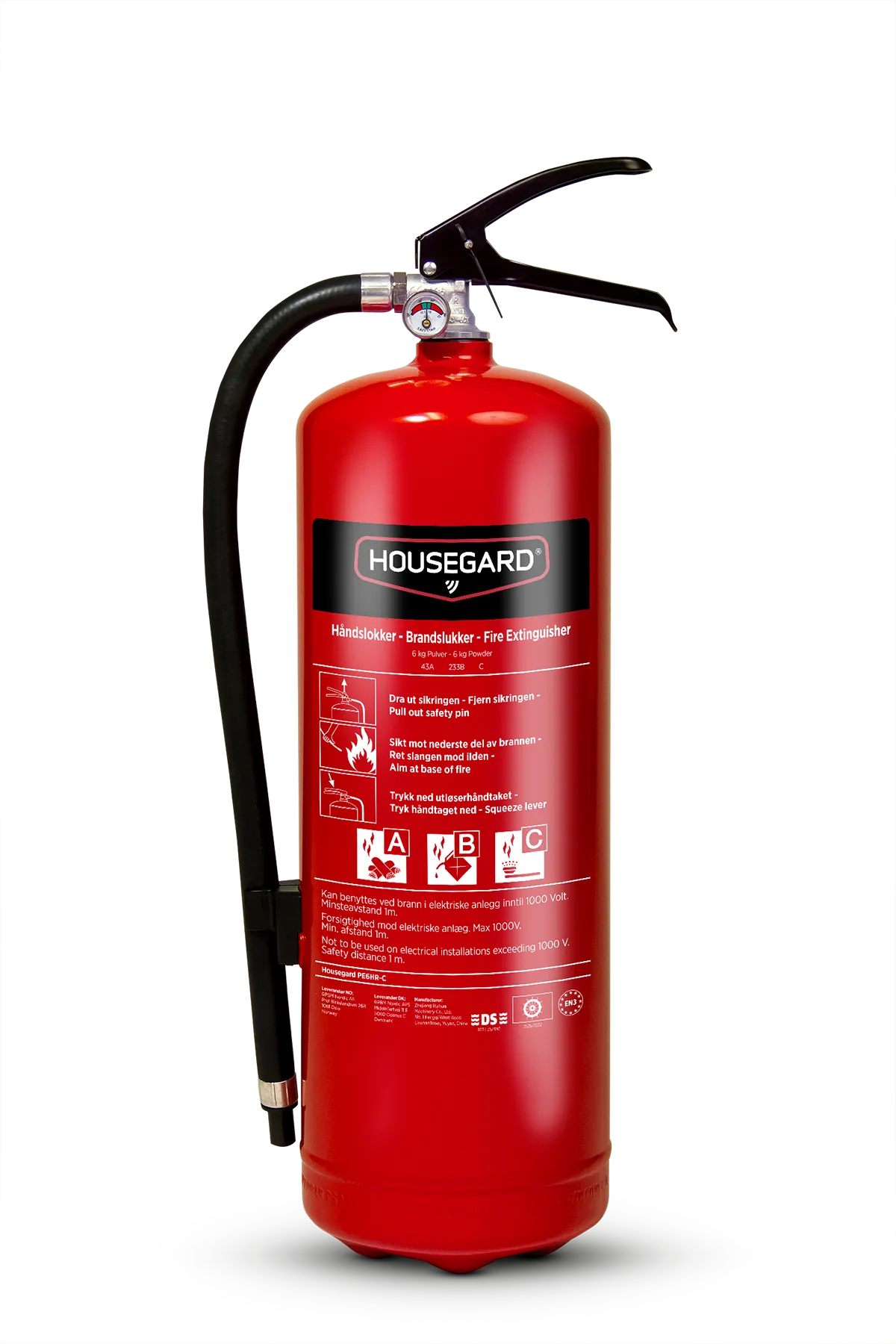 Pulverslokker 6 kg PE6HR-C, 43A-233B-C
