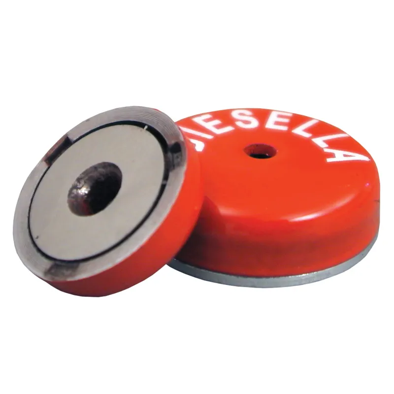 Lav Pottemagnet Alnico Ø28,5x8,75 mm med Ø4,75 mm hull (49N)