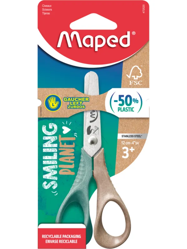 Maped Smiling Planet Scissor 12 cm.  Left hand
