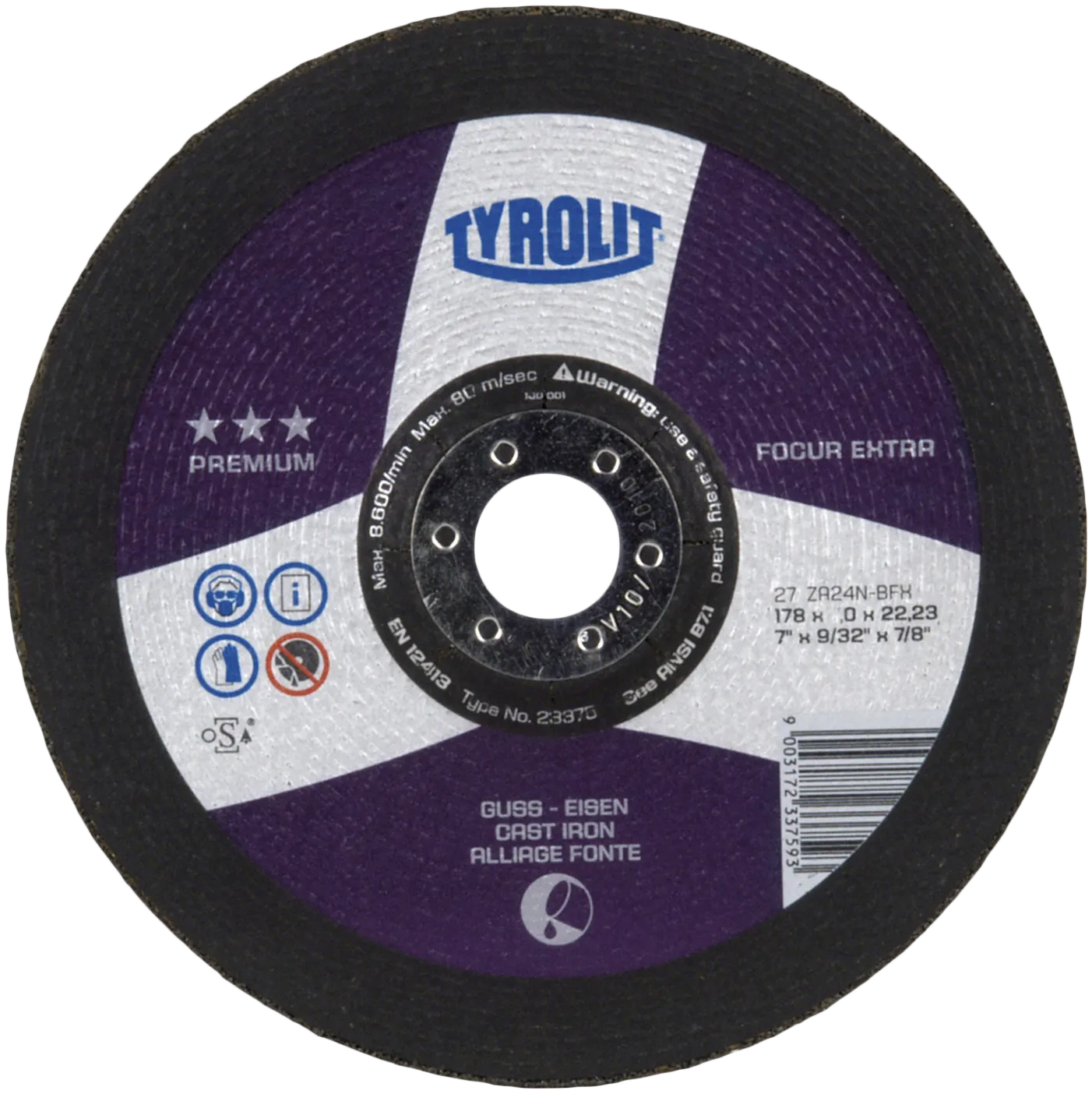 Slipeskive Premium 27F ø230×4 ZZA24R-BFX