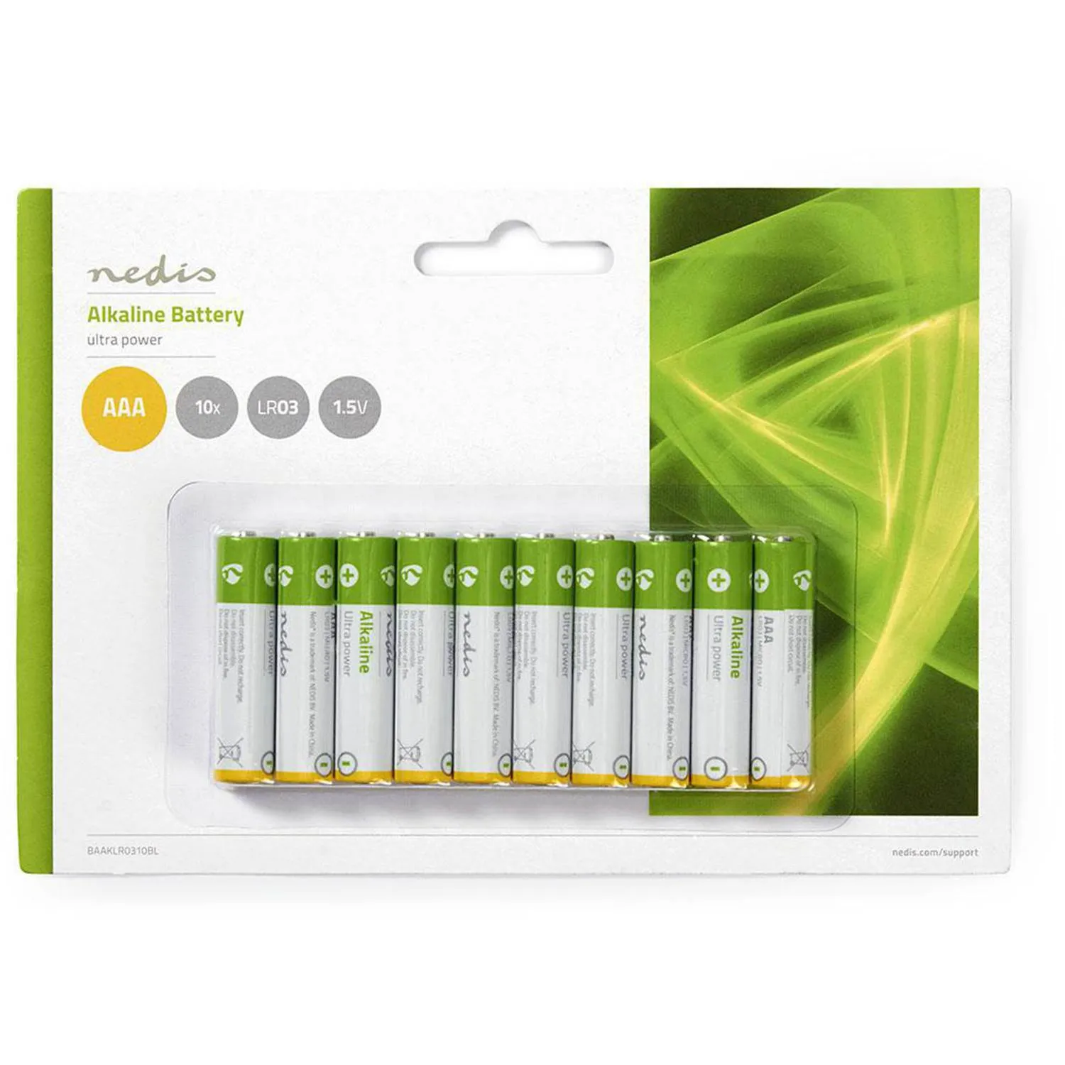 Nedis BAAKLR0310BL battery - 10 x AAA type - Alkaline
