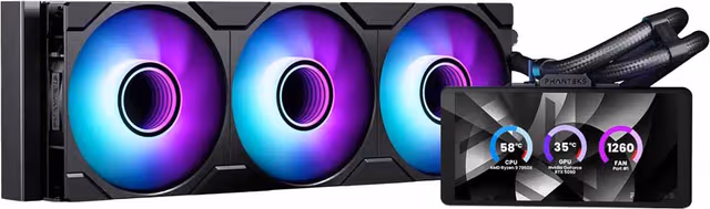 Phanteks Glacier One 360M25G2 6"LCD DRGB AIO CPU væskekjøler (sort)
