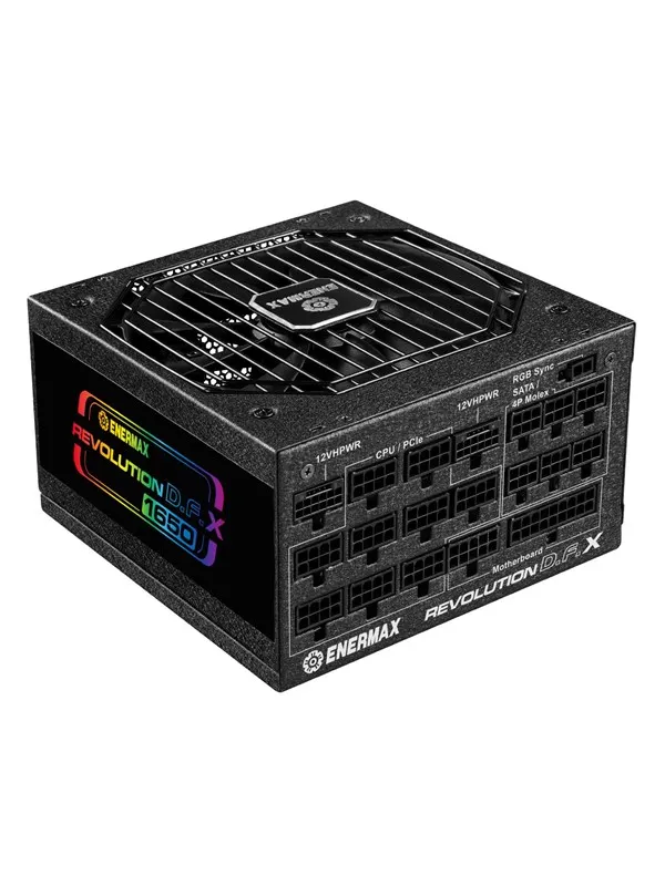 Enermax Revolution D.F.X ERT1650EWT Strømforsyning (PSU) - 1650 Watt - 140 mm - ATX 3.0 - 80 Plus Gold sertifisert