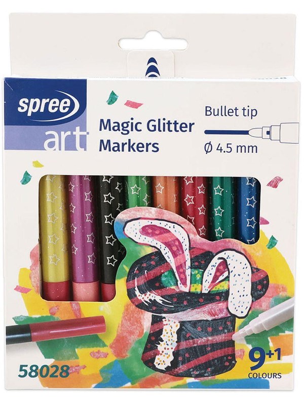 SPREE Magic Markers Glitter 9+1 colors