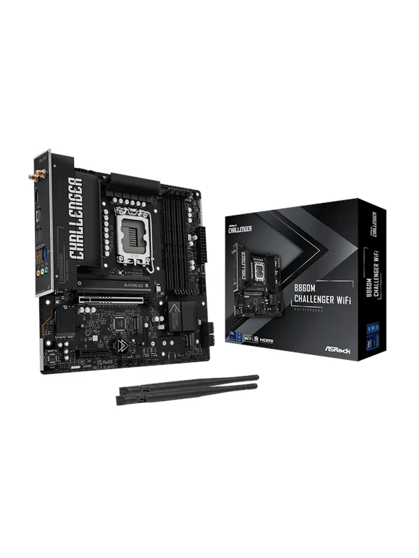 ASRock B860M Challenger WiFi Hovedkort - Intel B860 - Intel LGA1851 - DDR5 RAM - Micro-ATX