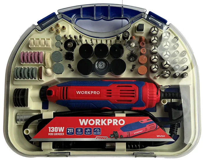 WORKPRO Multislipesett 220-240v med 211 delers tilbehør 8000-35000/min